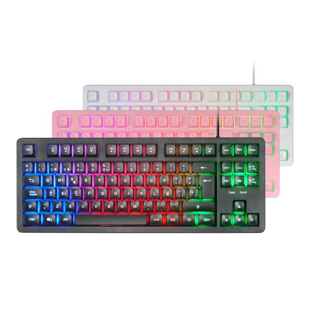 Mars Gaming MKXTKLBPT, Teclado Mecánico Ultra-compacto TKL RGB,  Reposamuñecas, Switch OUTEMU SQ Azul, Idioma Portugués