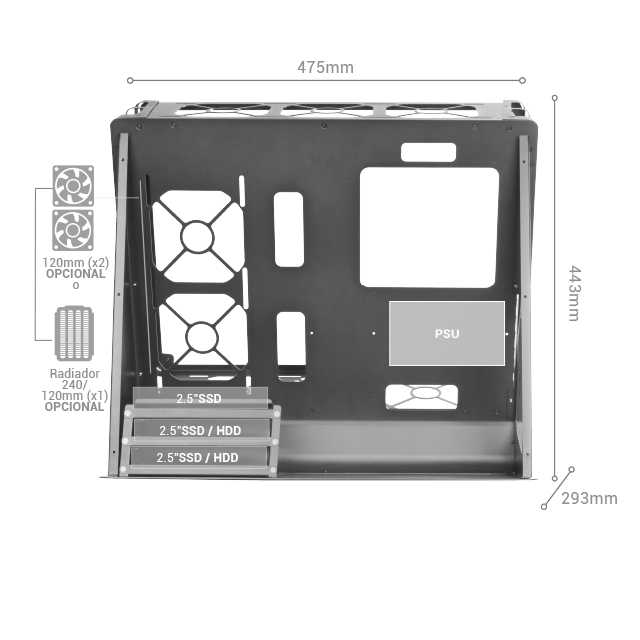 Mars Gaming - MCB Blanco Caja PC Gaming ATX XL Edición Custom Premium  Estructura Modular Doble Cámara
